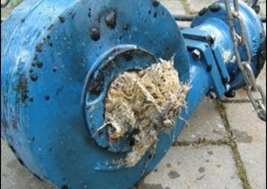 Vastgelopen pomp door sanitaire doekjes